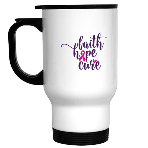 Faith Hope Cure Travel Mug Thumbnail